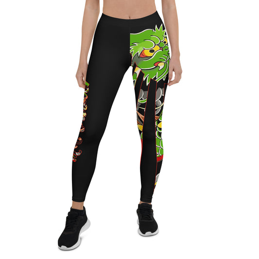 Green Japanese Dragon AMMO Wife Pisspots Leggings