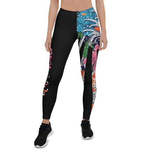 Japanese Koi Fish Water Flowers and Pisspots AMMO Wife Leggings