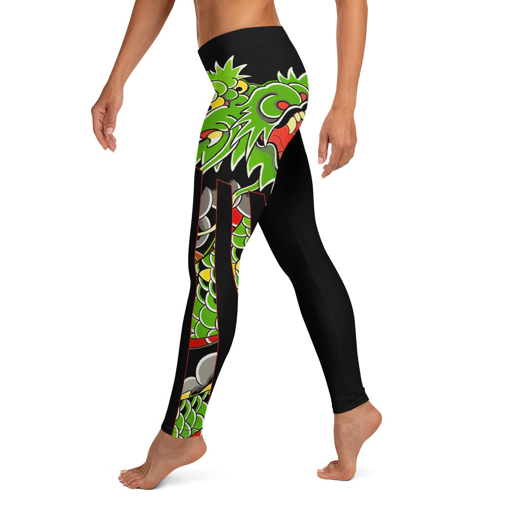 Green Japanese Dragon AMMO Wife Pisspots Leggings