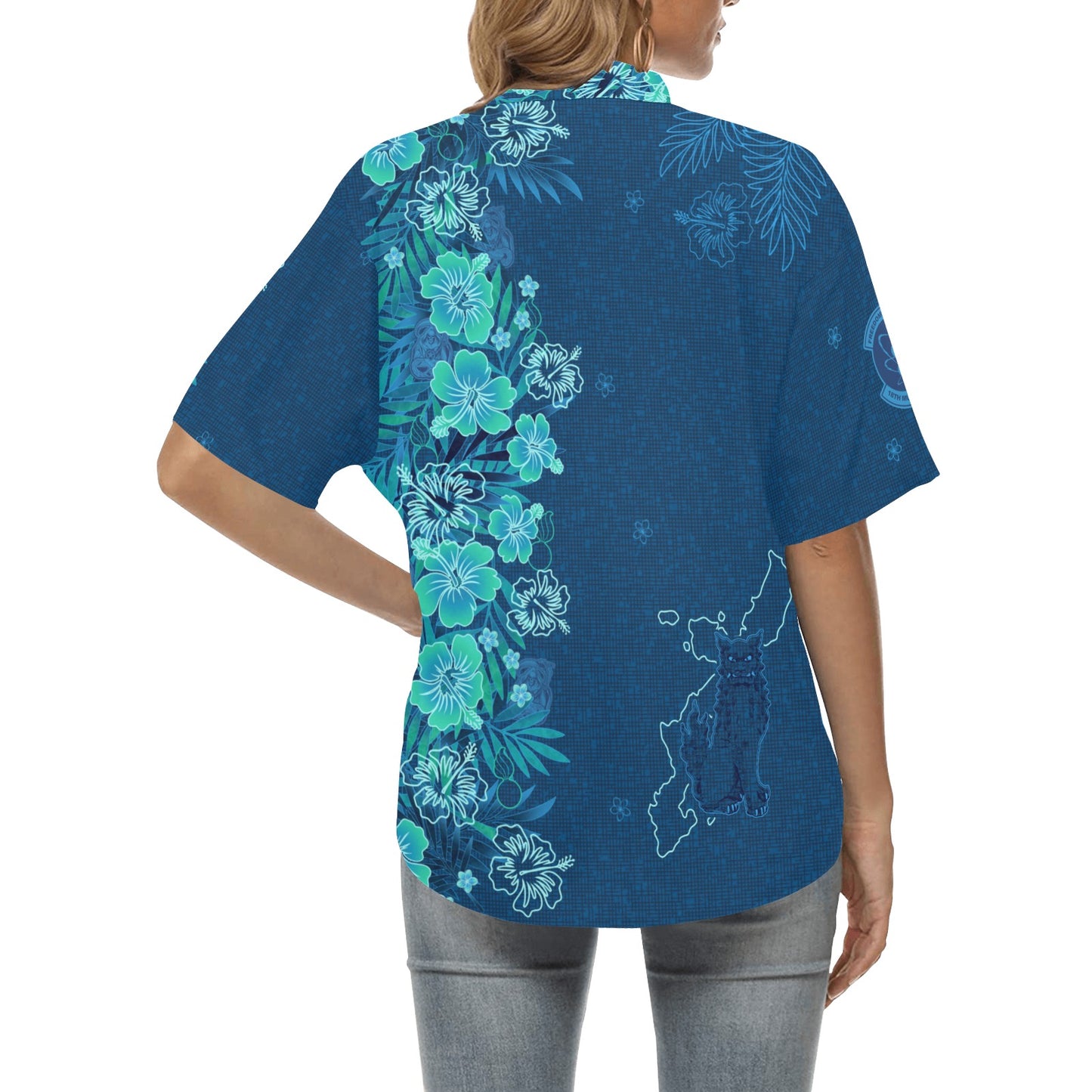 18 MUNS Updated USAF AMMO Kariyushi Okinawan Style Women’s Hawaiian Shirt