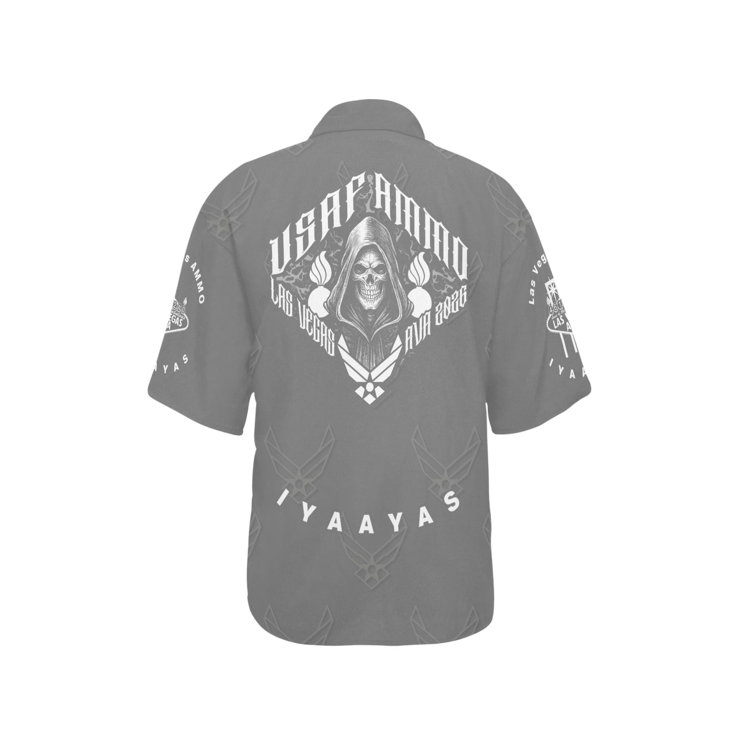USAF AMMO Grim Reaper 2026 Las Vegas AVA Pisspots IYAAYAS Grey V3 Womens Version Event Hawaiian Shirt