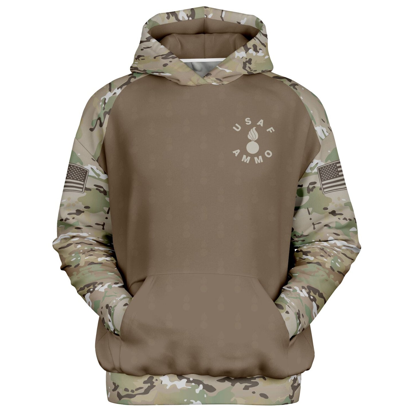 USAF AMMO OCP Style F-35 dropping JDAM Aces and Eights Target IYAAYAS Heavyweight Oversized Cold Weather Pullover Hoodie - All Over Print