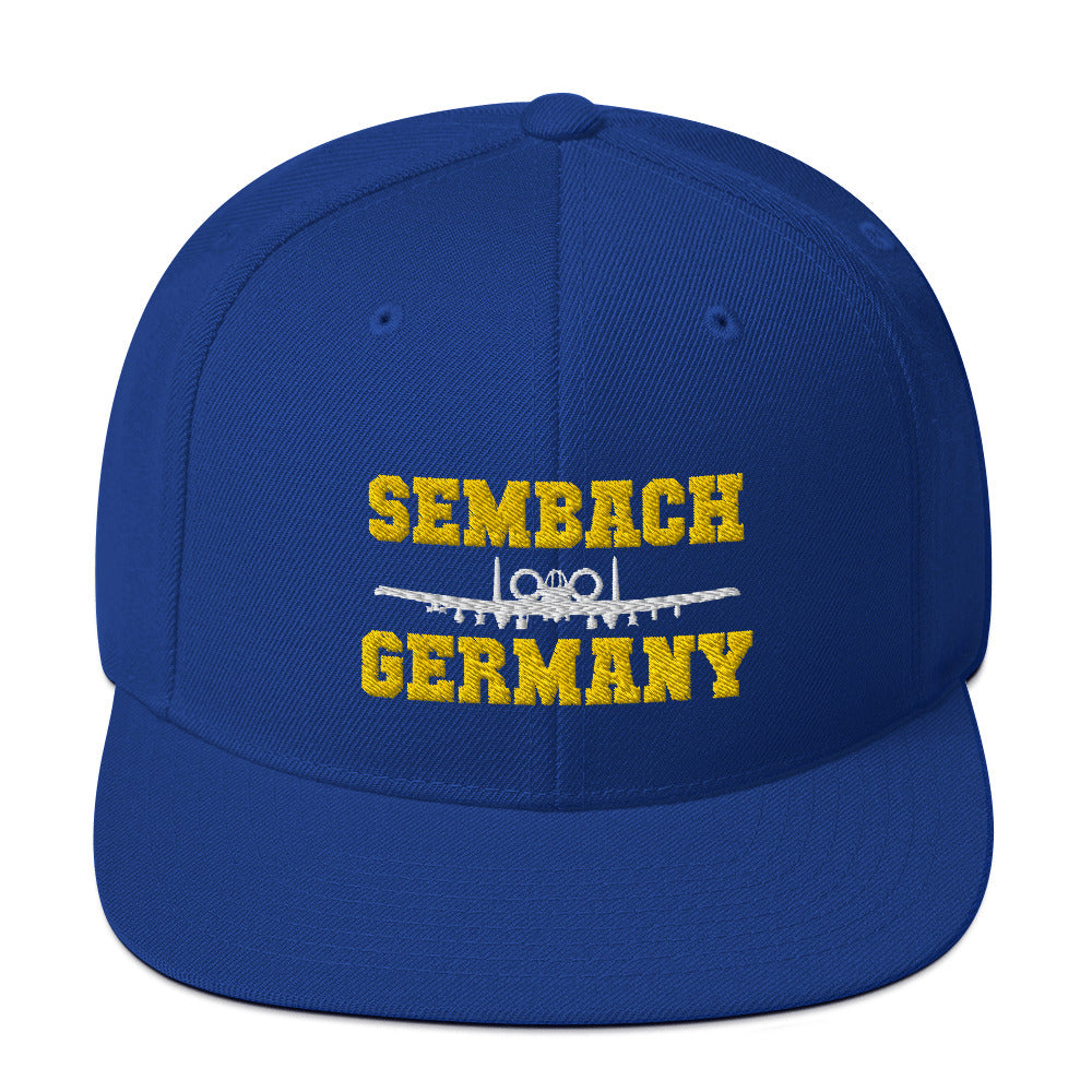 Sembach Germany A-10 Blue And Gold Snapback Hat