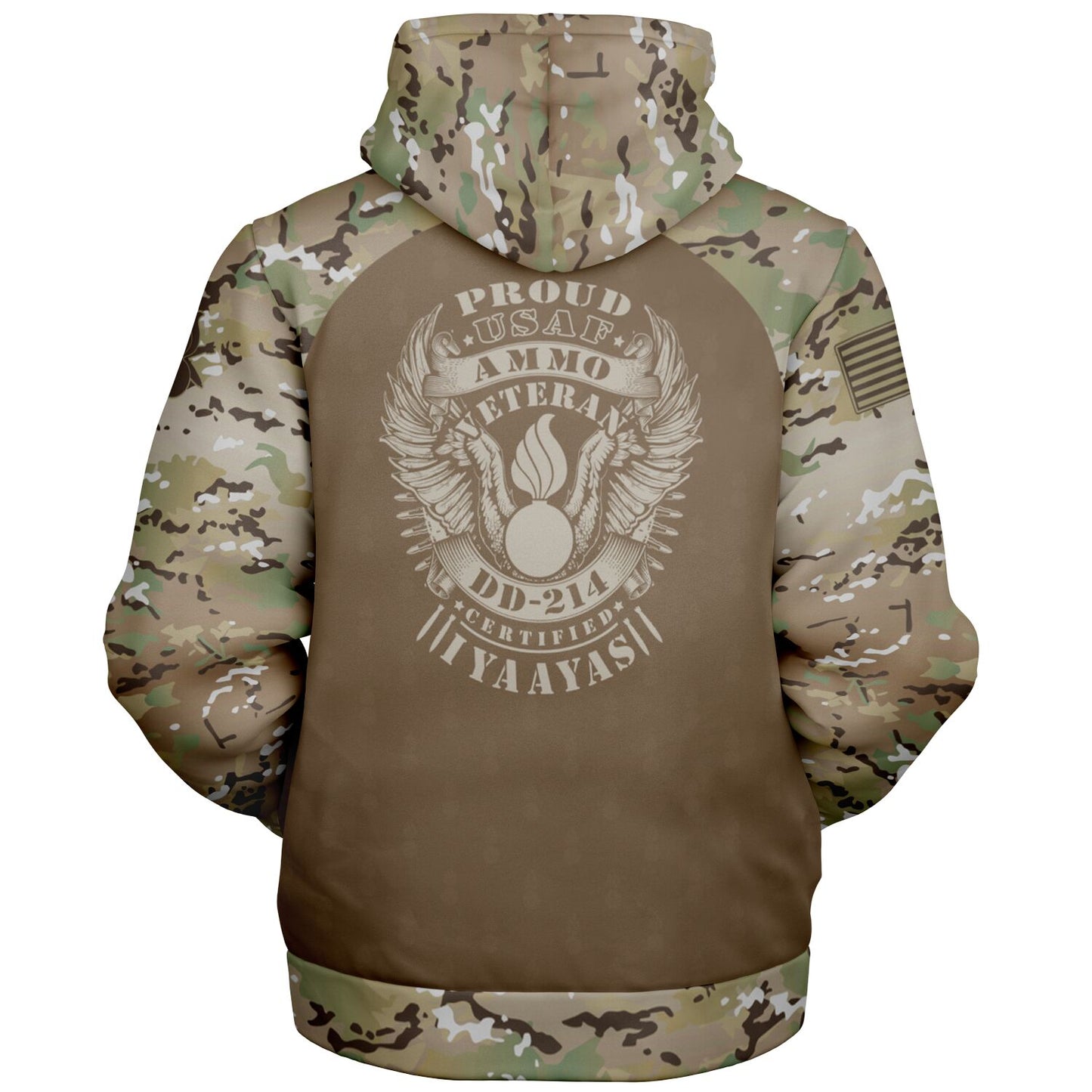 USAF AMMO Veteran OCP Style Microfleece Cold Weather Zip-Up Hoodie - All Over Print