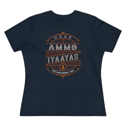 USAF AMMO Old Fashioned Whiskey Style Logo IYAAYAS With Pisspot Women's Premium Tee - AMMO Pisspot IYAAYAS Gear
