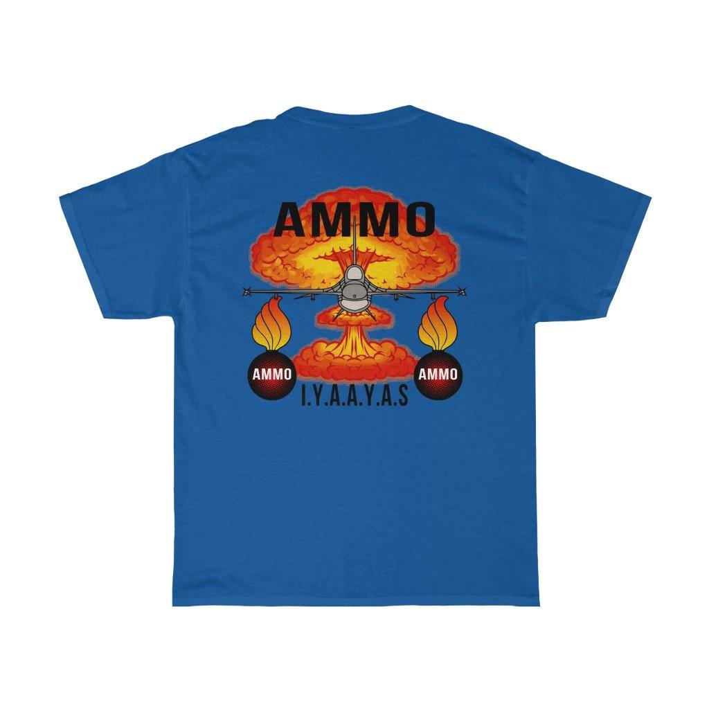 F-16 Mushroom Cloud Pisspots AMMO IYAAYAS Munitions Systems Specialist 461 2W0 Heritage Command Patch Unisex Heavy Cotton T-Shirt - AMMO Pisspot IYAAYAS Gear