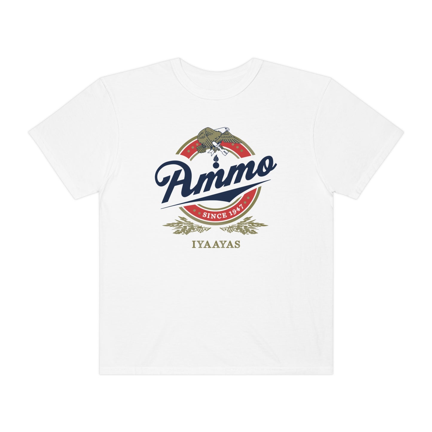 AMMO Miller Style Logo Pisspot IYAAYAS Unisex Garment-Dyed T-shirt