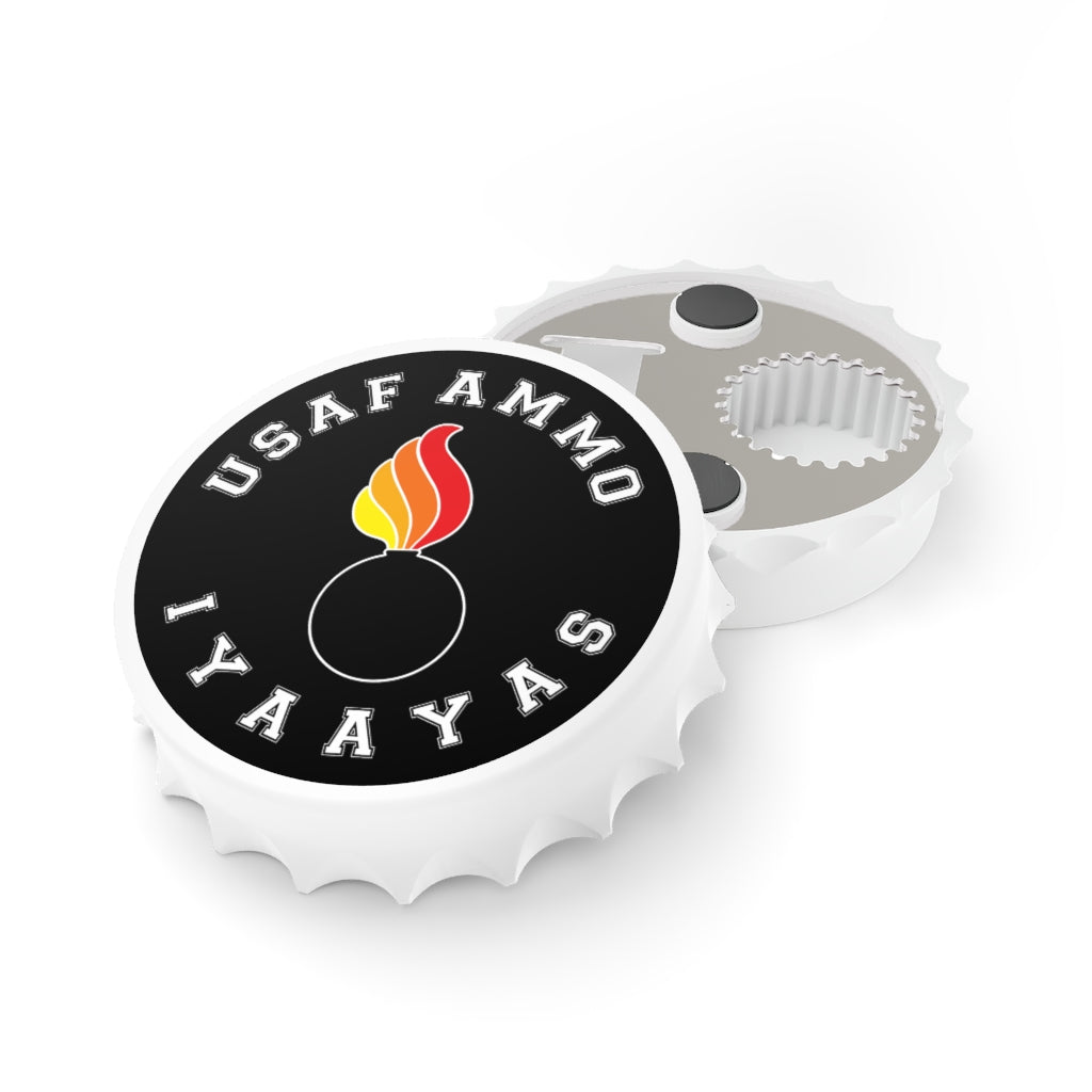 USAF AMMO Basic Pisspot IYAAYAS Circular Logo Magnetic Bottle Cap Opener