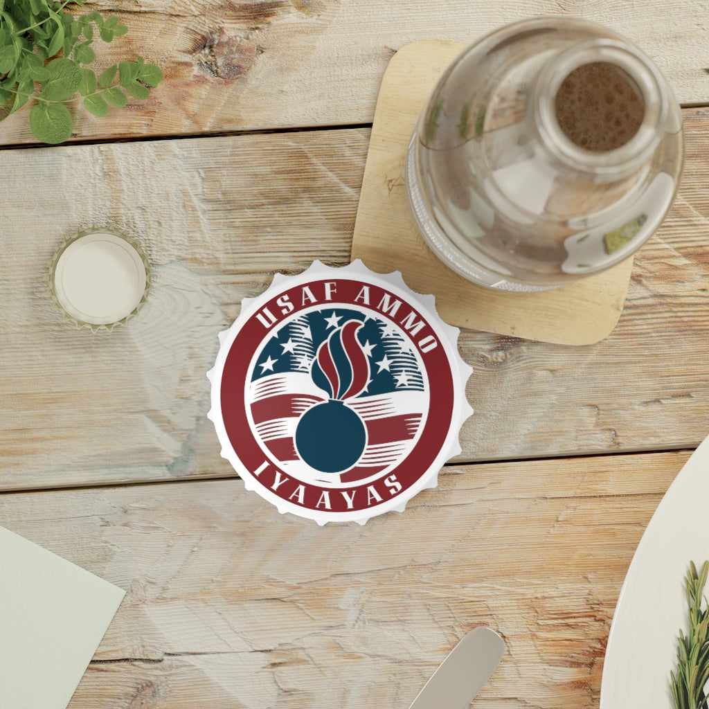 AMMO IYAAYAS Circular Flag Pisspot Munitions Systems Specialist Pride Logo Magnetic Bottle Cap Opener