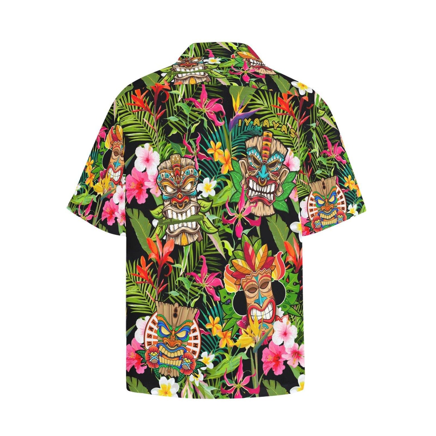 Tropical Jungle Flowers Tiki Warriors USAF AMMO Icons Hawaiian Shirt With Front Left Chest Pocket - AMMO Pisspot IYAAYAS Gear