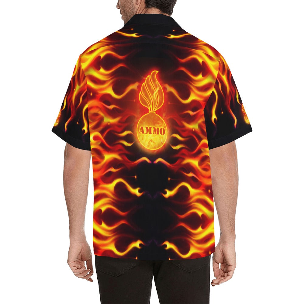 USAF AMMO Fire Ambers Fire Pisspot Mens Hawaiian Shirt