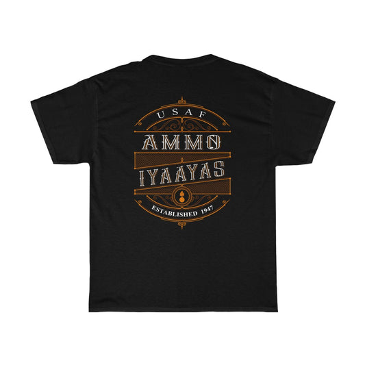 USAF AMMO IYAAYAS Pisspot Whiskey Label Logo Munitions Heritage Men's Gift T-Shirt