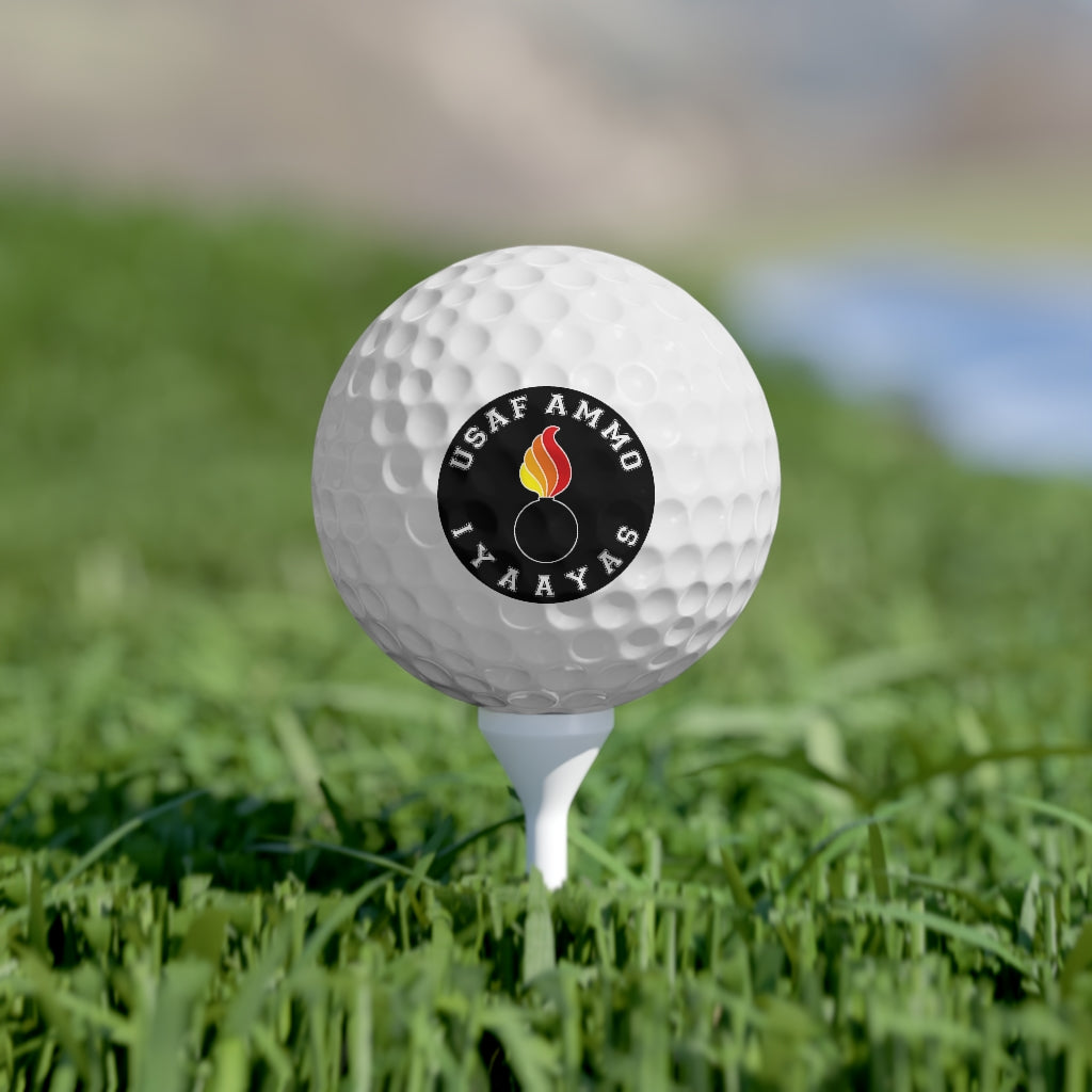 USAF AMMO Circular Pisspot IYAAYAS Logo Golf Balls, 6pcs