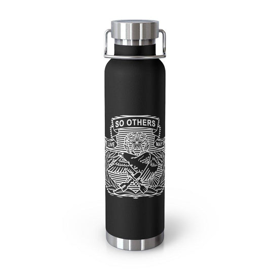 USAF AMMO Old School We Live So Others May Die Maintenance Badge 22oz Vacuum Insulated Dark Bottle Tumbler - AMMO Pisspot IYAAYAS Gear