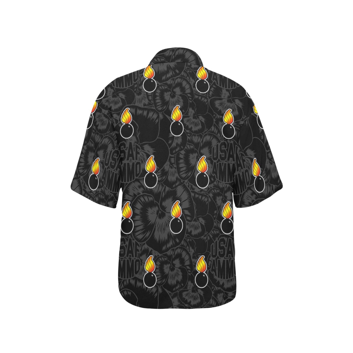 USAF AMMO Pisspots All Over Subdued Background Womens Hawaiian Shirt