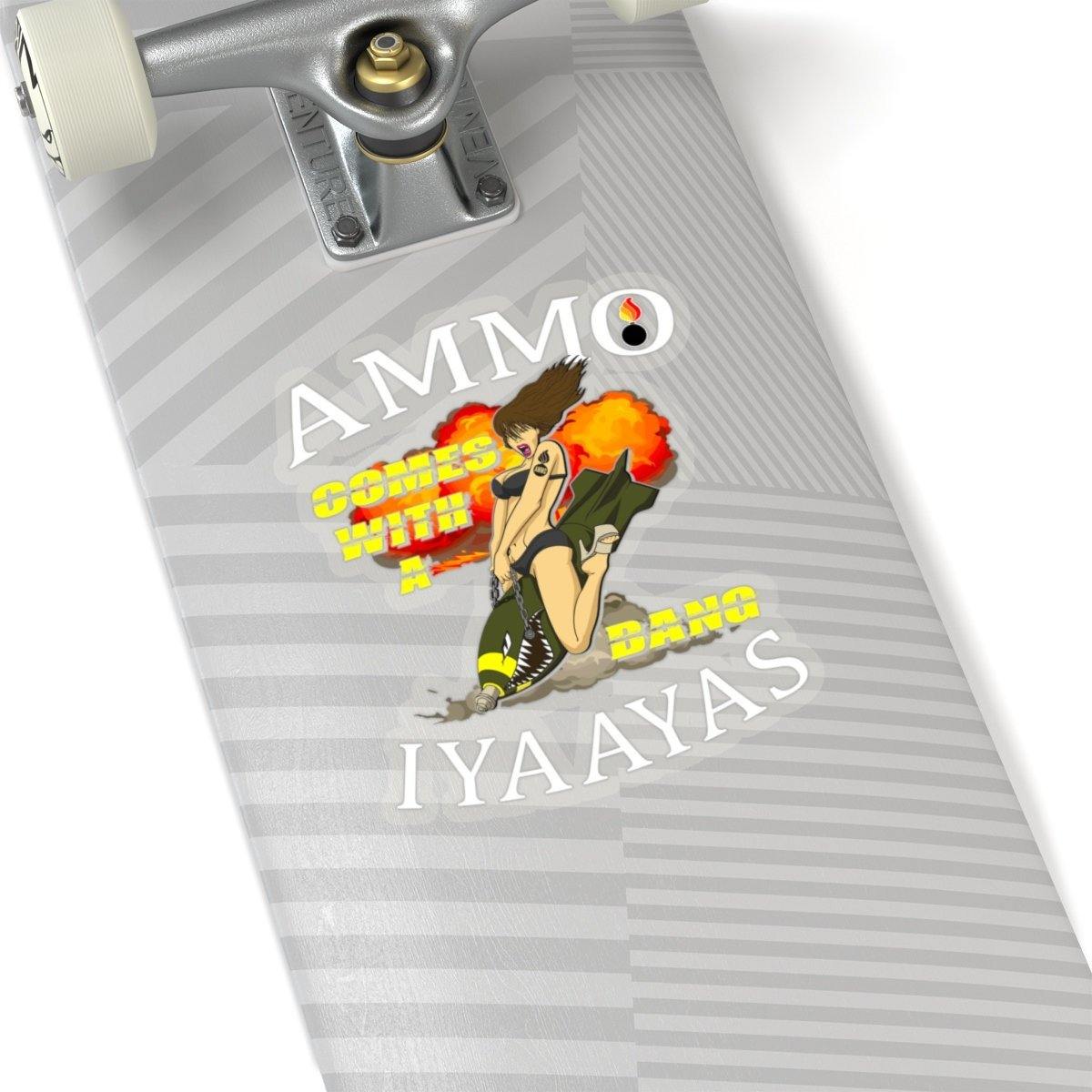 AMMO Comes With A Bang Girl Riding A Bomb Pisspot IYAAYAS Kiss-Cut Stickers - AMMO Pisspot IYAAYAS Gear
