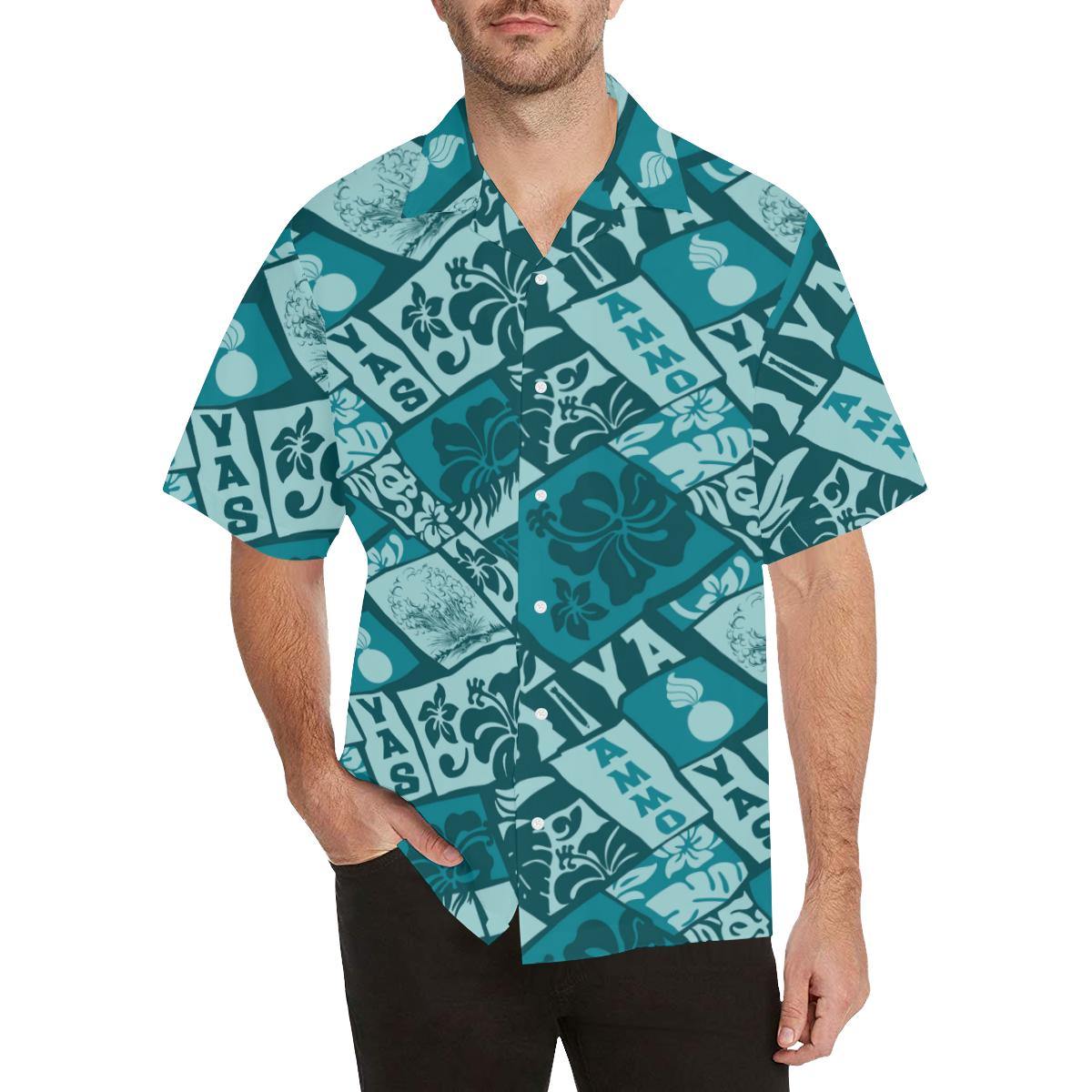 AMMO Hawaiian Shirt IYA AMMO YAS Tribal Pisspot Flower Pattern - AMMO Pisspot IYAAYAS Gear