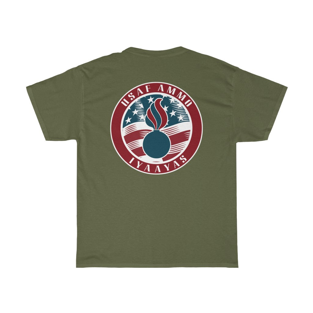 USAF AMMO IYAAYAS Pisspot American Flag Circle Logo Men's Gift Dark Color T-Shirt