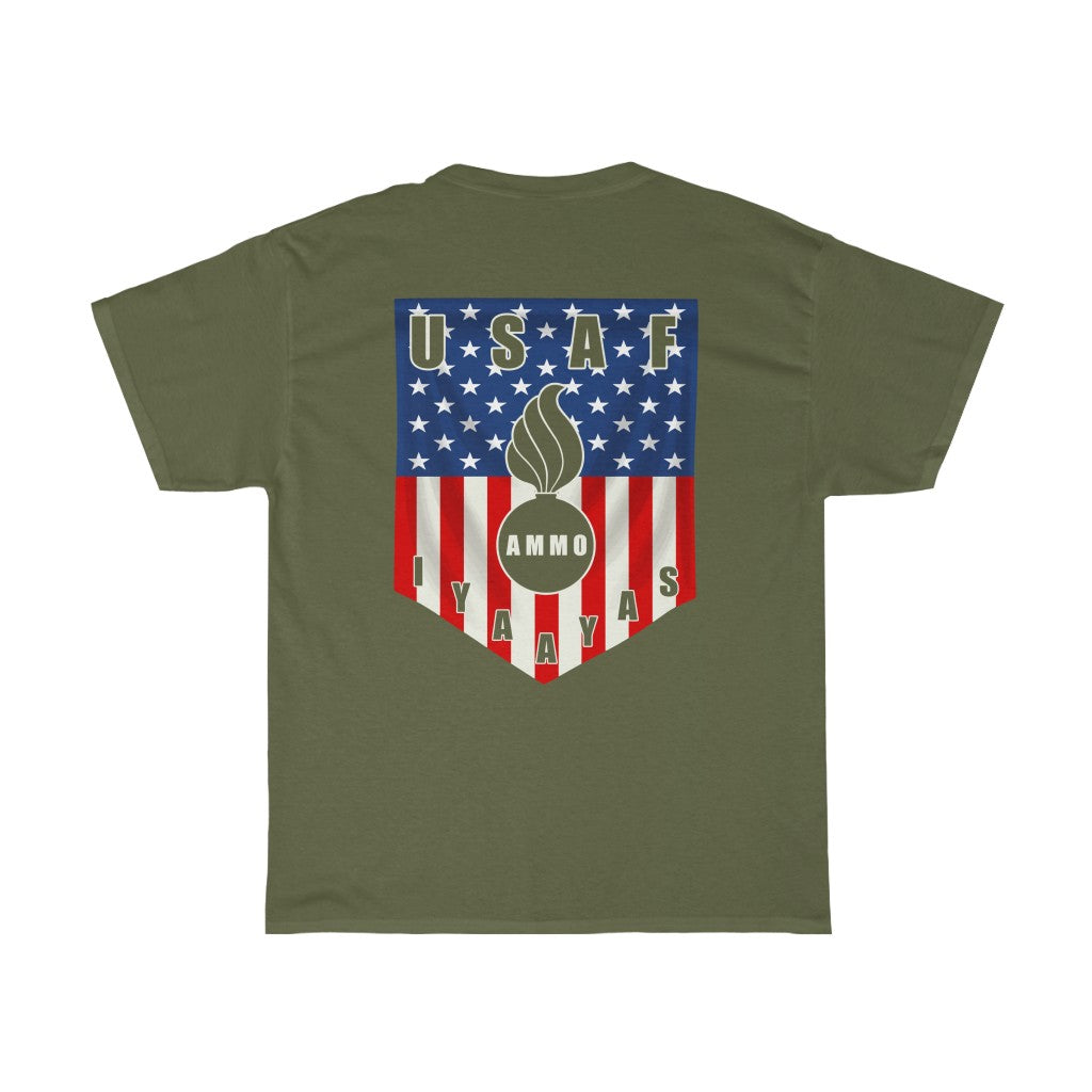 USAF AMMO Vertical American Flag Pisspot IYAAYAS Munitions Heritage Gift T-Shirt