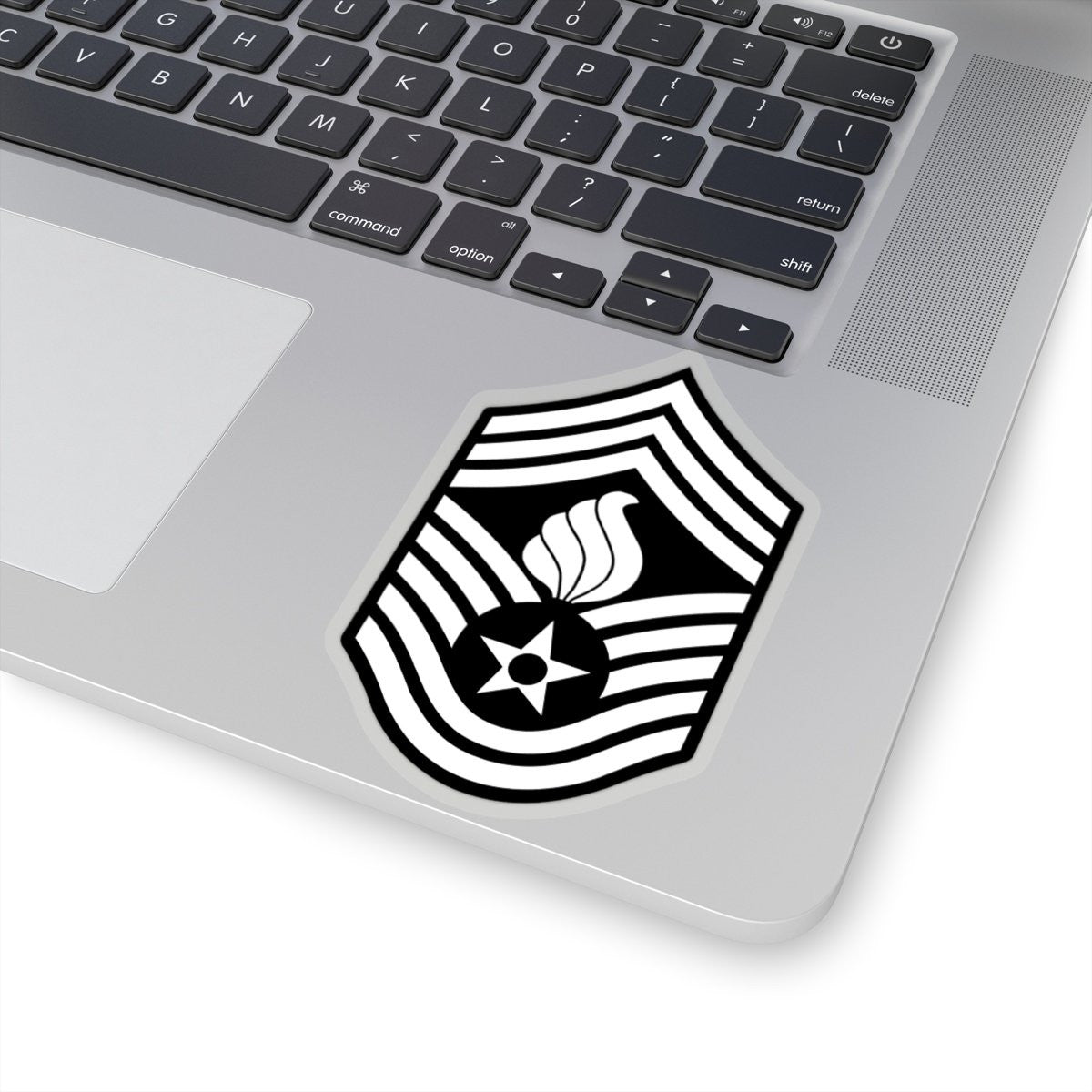 USAF AMMO Chief Master Sergeant CMSgt E-9 Rank Black and White Kiss-Cut Vinyl Indoor Stickers