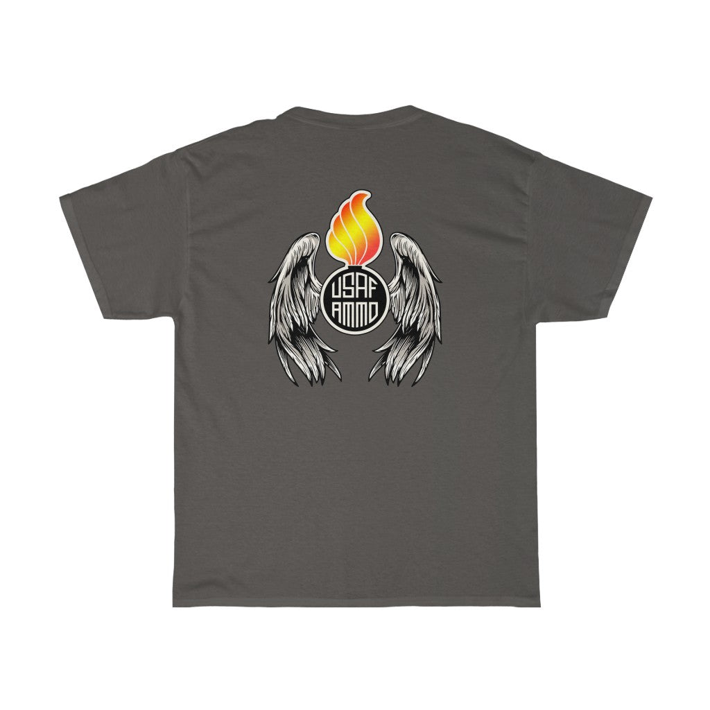AMMO Pisspot With Two Wings and Circle USAF AMMO Logo Unisex Heavy Cotton Tee