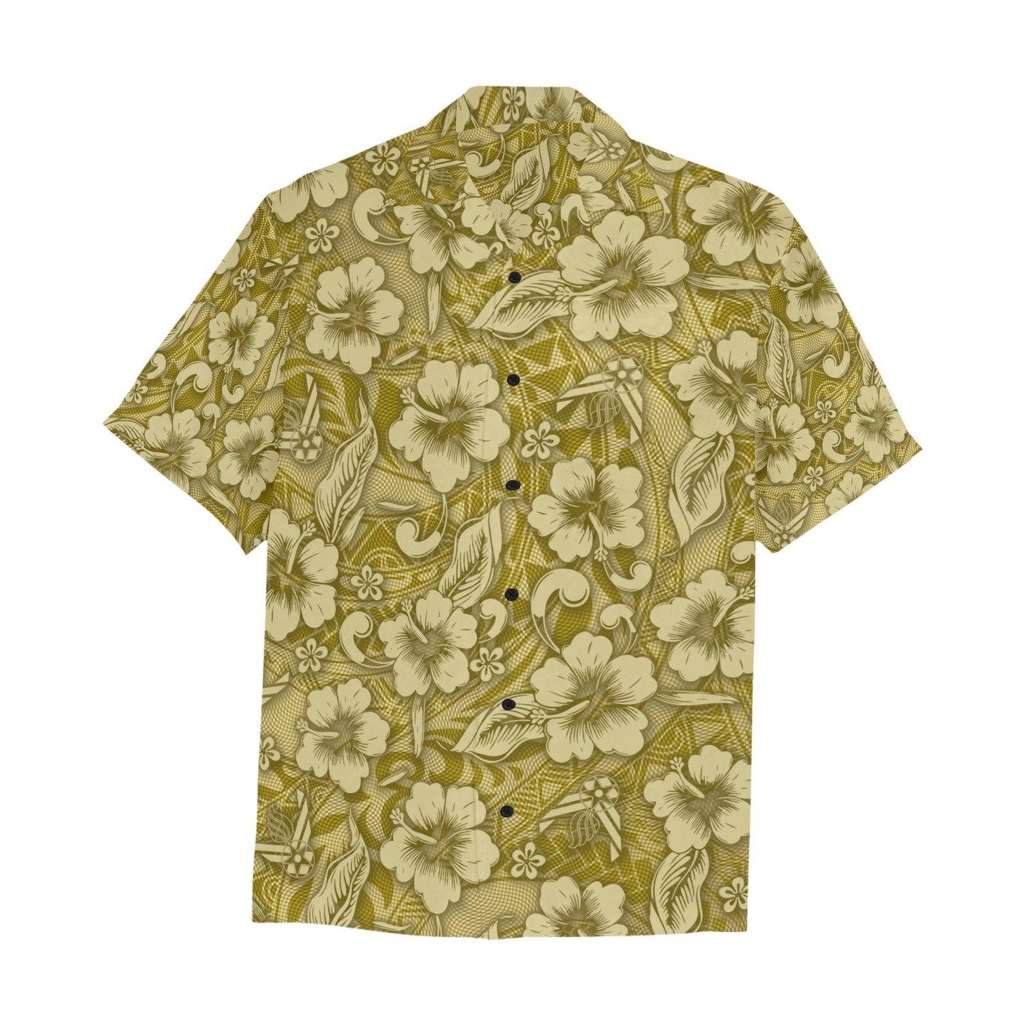 Gold Tribal Flowers AF Vector Logo Pisspot AMMO Hawaiian Shirt With Left Chest Pocket - AMMO Pisspot IYAAYAS Gear