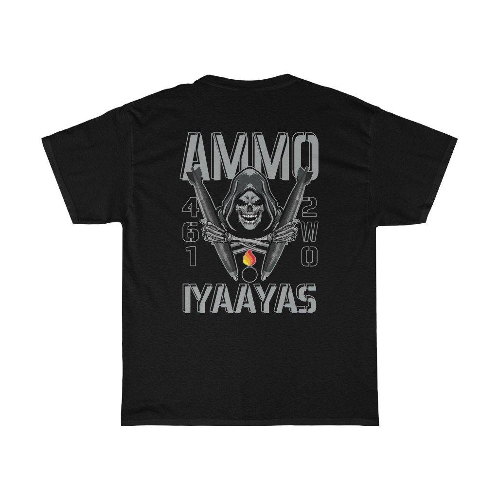 USAF AMMO Grim Reaper Holding 2 MK-82 bombs crossed Pisspot IYAAYAS Gift T-Shirt - AMMO Pisspot IYAAYAS Gear