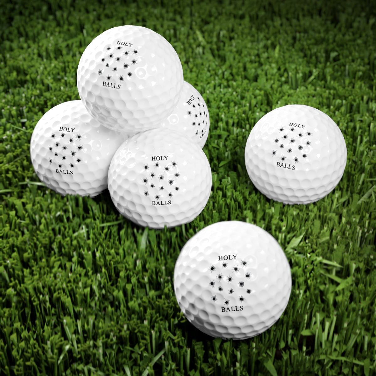 Full of Bullet Holes HOLY BALLS Logo Golf Balls, 6pcs