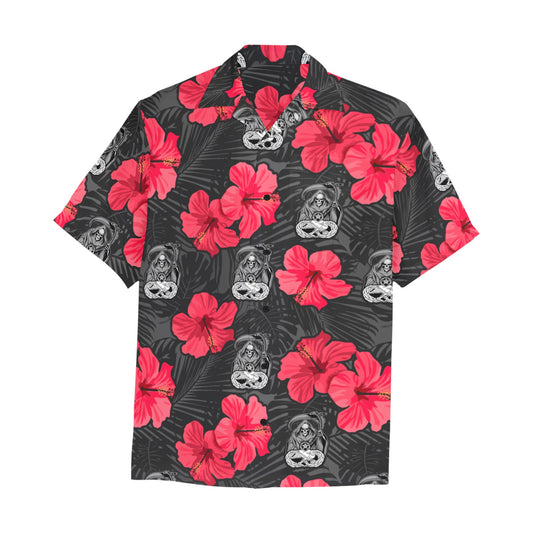 Weapons Reaper Only Logo Flowers Hawaiian Shirt With Left Chest Pocket