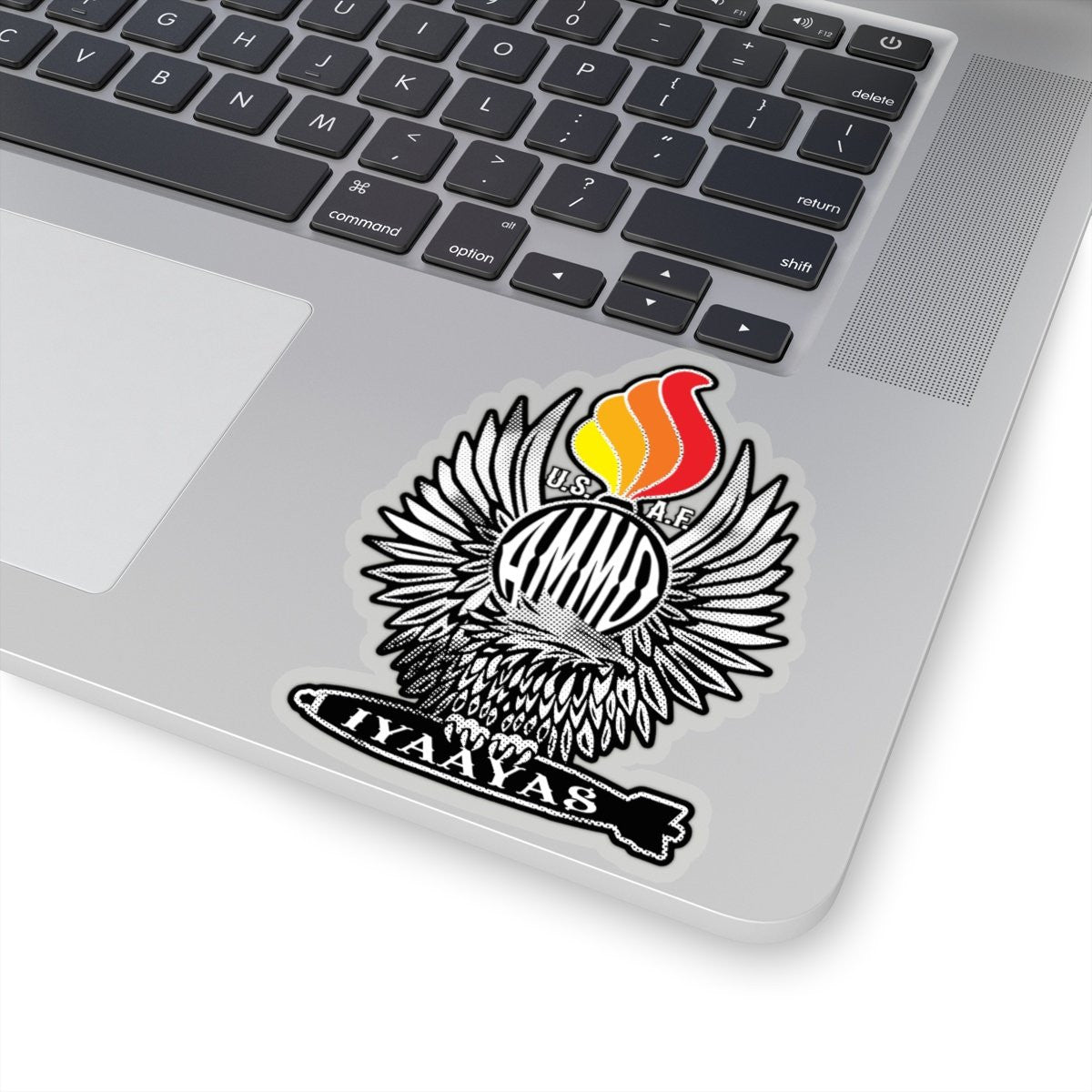 USAF AMMO IYAAYAS Eagle Claws MK-82 Pisspot Colored Flames Die Cut Indoor Stickers