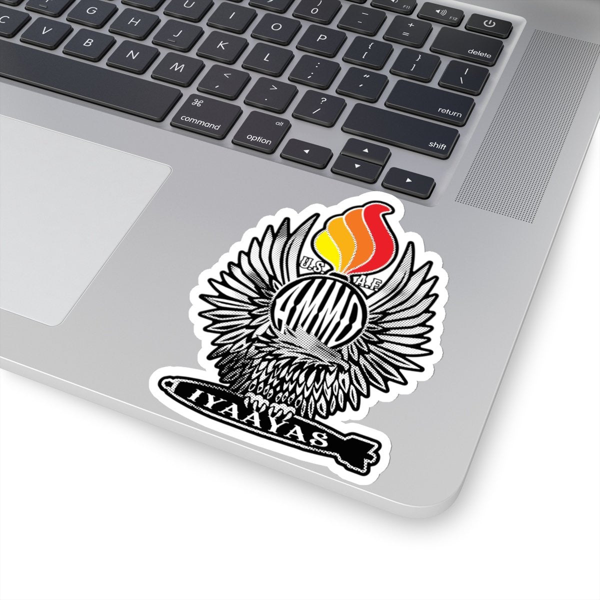 USAF AMMO IYAAYAS Eagle Claws MK-82 Pisspot Colored Flames Die Cut Indoor Stickers