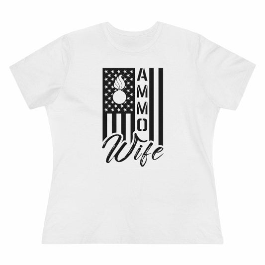 USAF AMMO Wife Vertical American Flag With Pisspot Inside Stars Women's Premium Tee - AMMO Pisspot IYAAYAS Gear