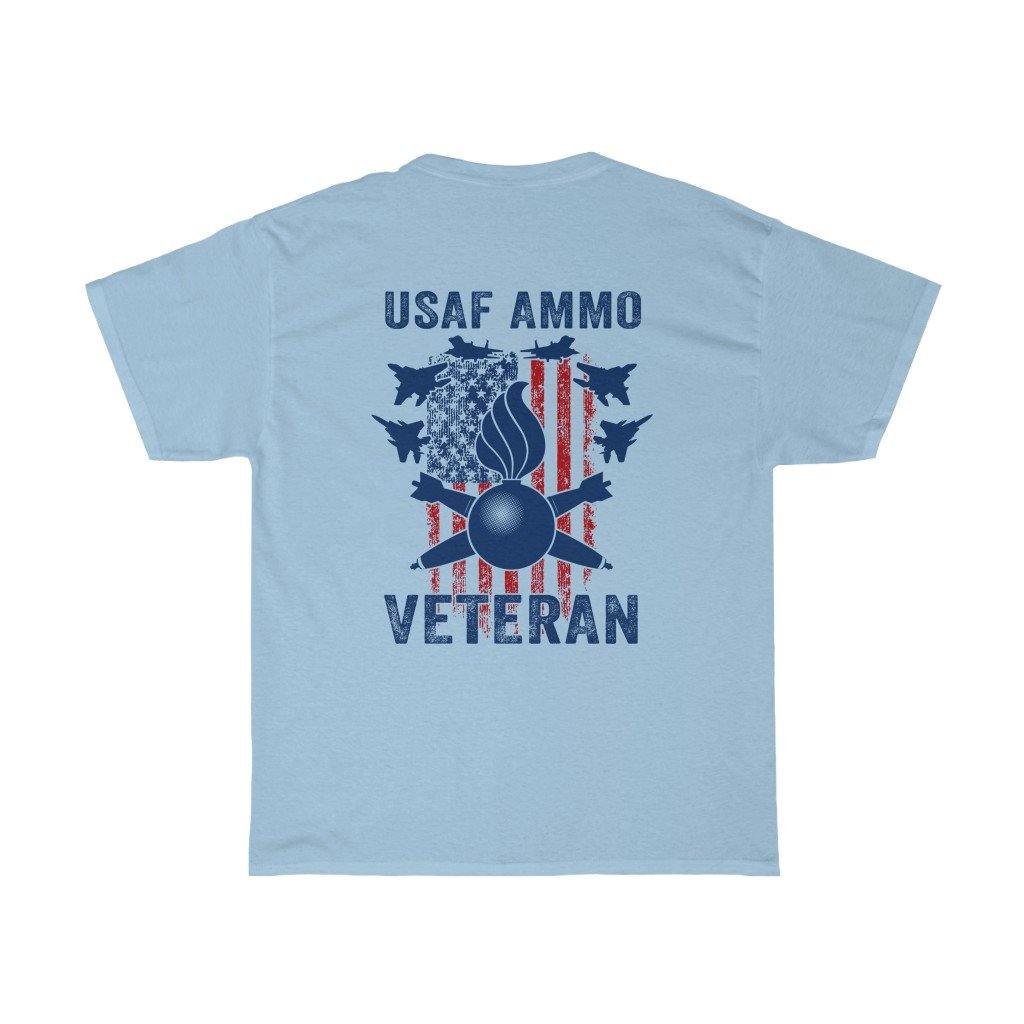 USAF AMMO Veteran Vertical American Flag F-15s Pisspot Crossed MK-82 Bombs Munitions Unisex Gift T-Shirt - AMMO Pisspot IYAAYAS Gear