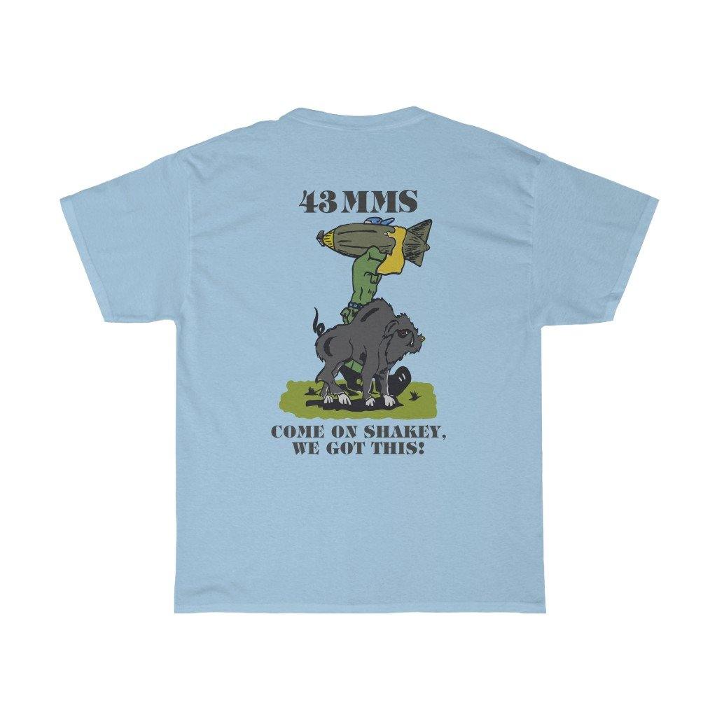 43 MMS AMMO Bomb Builder Carrying Bomb Walking With Shakey Wild Boar SAC Command Patch Front Black Logo Unisex Heavy Cotton T-Shirt - AMMO Pisspot IYAAYAS Gear
