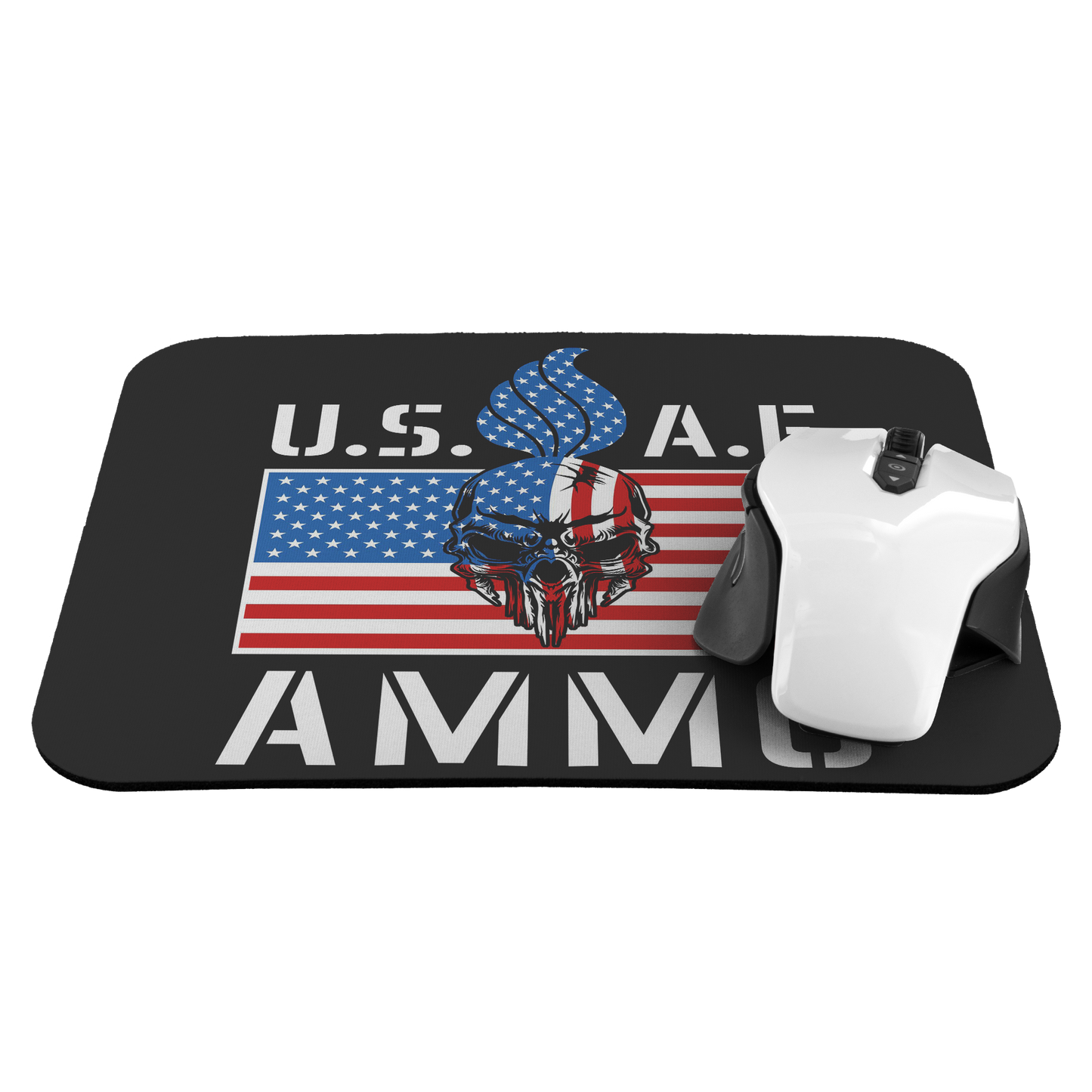 USAF AMMO - Skull Pisspot American Flag - Mousepad