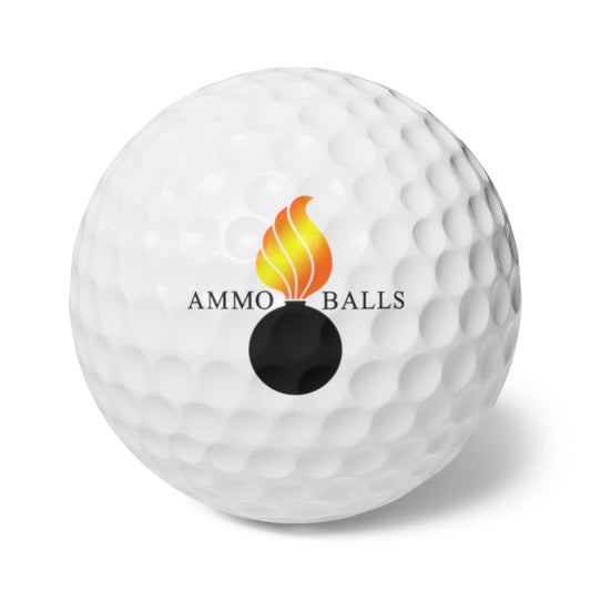 Basic USAF AMMO Yellow and Orange Flame Pisspot AMMO BALLS Logo Golf Balls, 6pcs