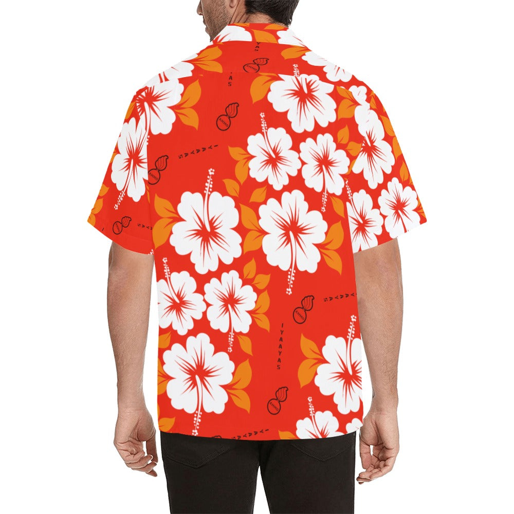 AMMO Hawaiian Shirt Orange and White Flowers Pisspots and IYAAYAS All Over
