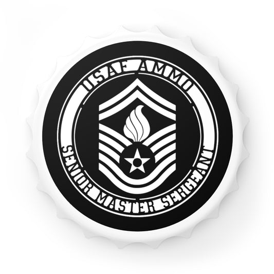 USAF AMMO Senior Master Sergeant E-8 Rank Stripe With Pisspot Logo Magnetic Bottle Cap Opener
