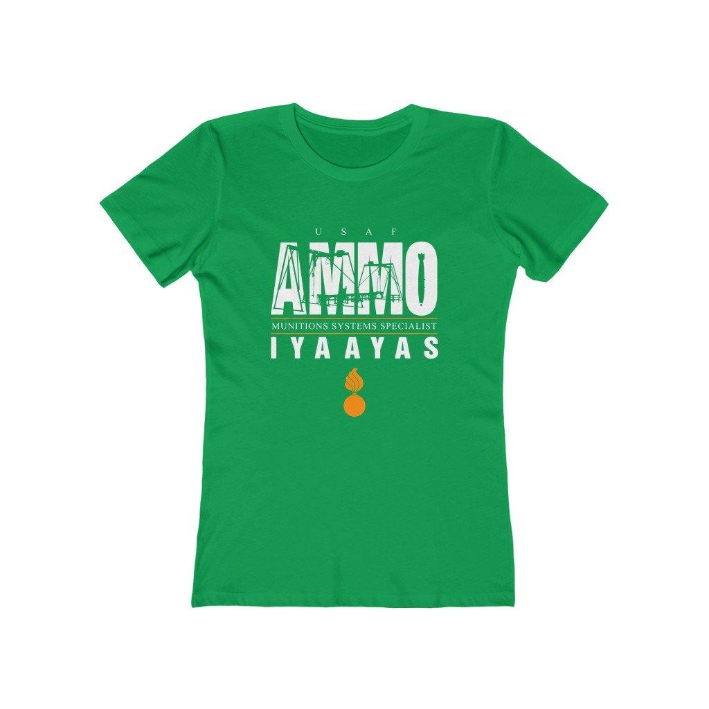USAF AMMO MAC RAMS Inside Word Bomb IYAAYAS Pisspot Women's The Boyfriend Tee - AMMO Pisspot IYAAYAS Gear