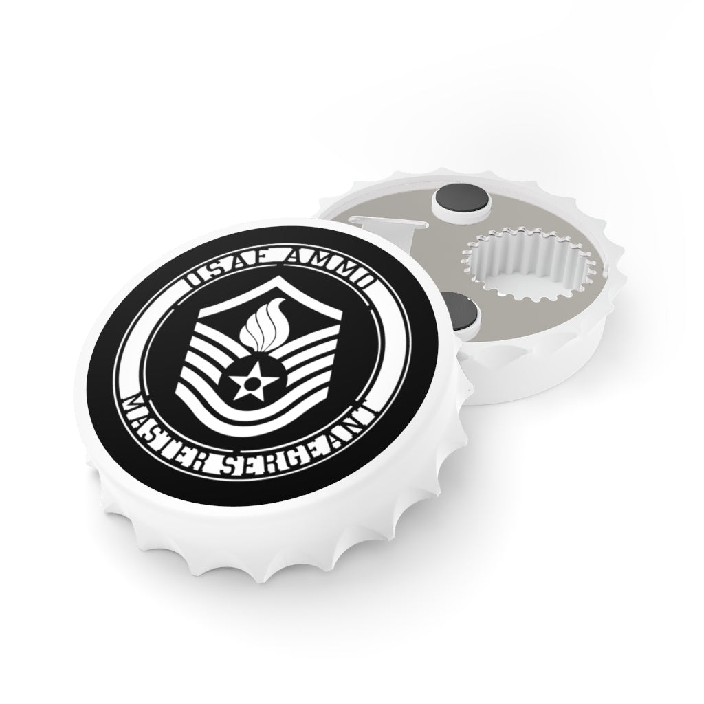 USAF AMMO Master Sergeant E-7 Rank Stripe With Pisspot Logo Magnetic Bottle Cap Opener