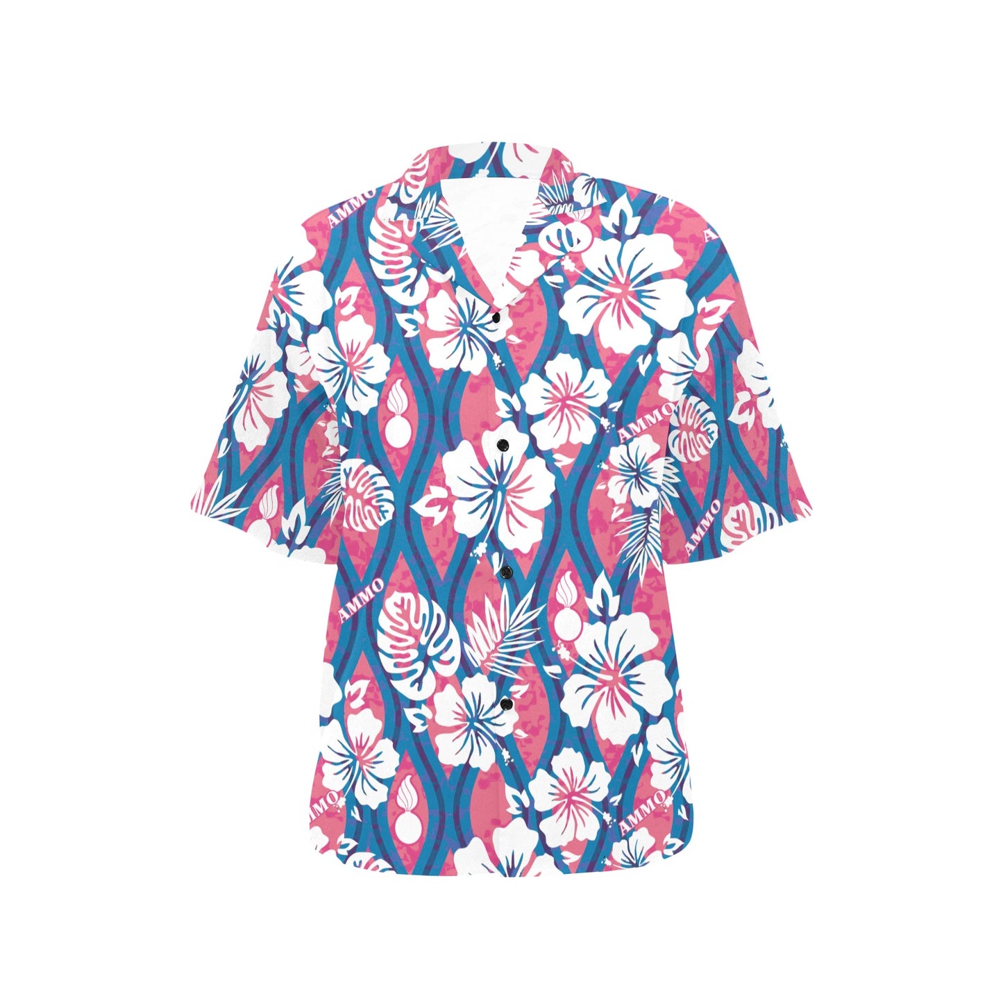 Pink White Blue USAF AMMO Pisspot Womens Hawaiian Shirt
