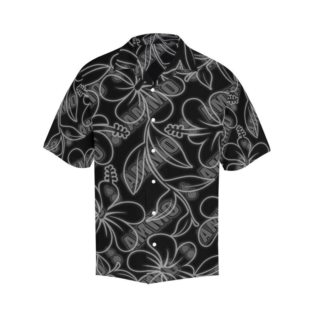 AMMO Hawaiian Shirt Black With Flowers and Diagonal AMMO and Pisspots - AMMO Pisspot IYAAYAS Gear