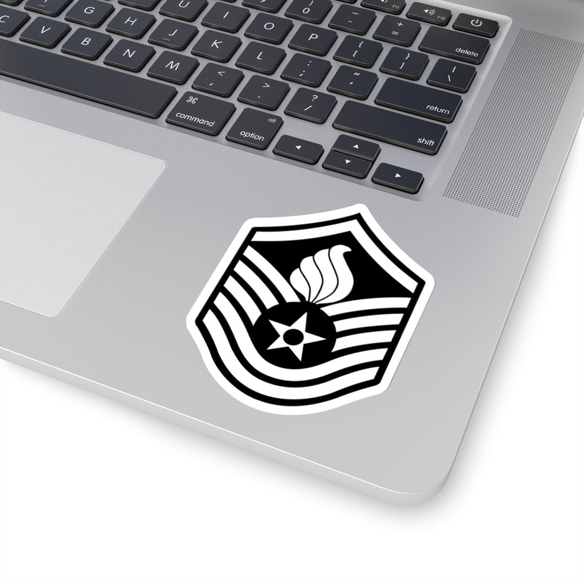 USAF AMMO Master Sergeant MSgt E-7 Rank Black and White Kiss-Cut Vinyl Indoor Stickers