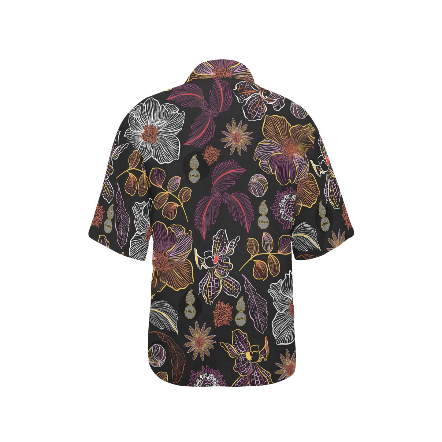 USAF AMMO Neon Flowers Leaves and Pisspot Womens Hawaiian Shirt