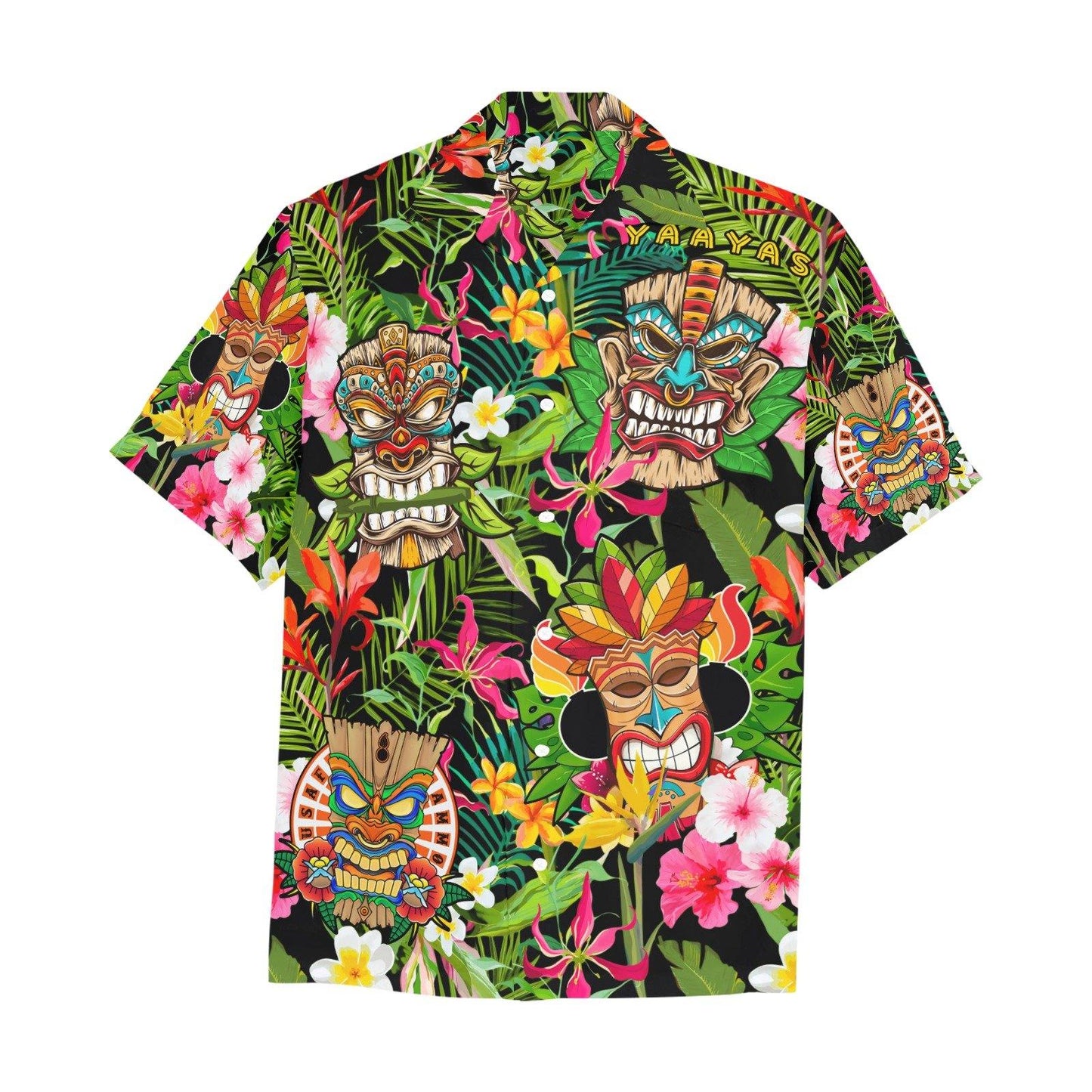 Tropical Jungle Flowers Tiki Warriors USAF AMMO Icons Hawaiian Shirt With Front Left Chest Pocket - AMMO Pisspot IYAAYAS Gear