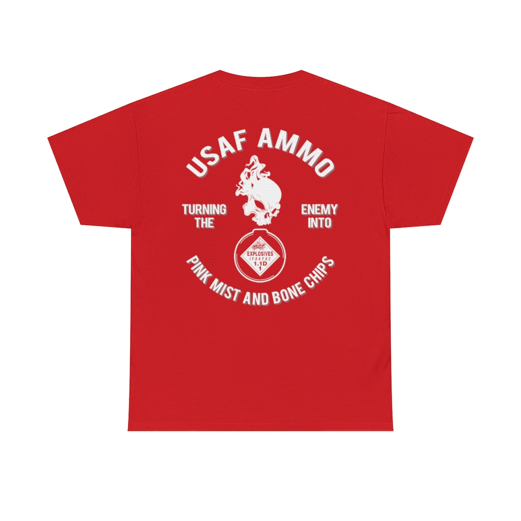 USAF AMMO Turning The Enemy Into Pink Mist And Bone Chips Skull Smoke Pisspot Unisex T-Shirt