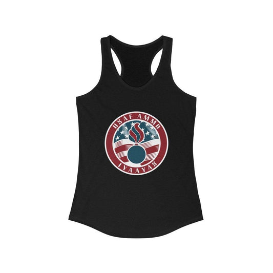 USAF AMMO Stars and Stripes Logo With Pisspot In The Center IYAAYAS Womens Ideal Racerback Tank Top - AMMO Pisspot IYAAYAS Gear