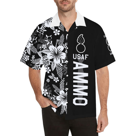 USAF AMMO Half Hawaiian Half Solid Color Pisspot Classy AMMO Pride Hawaiian Shirt