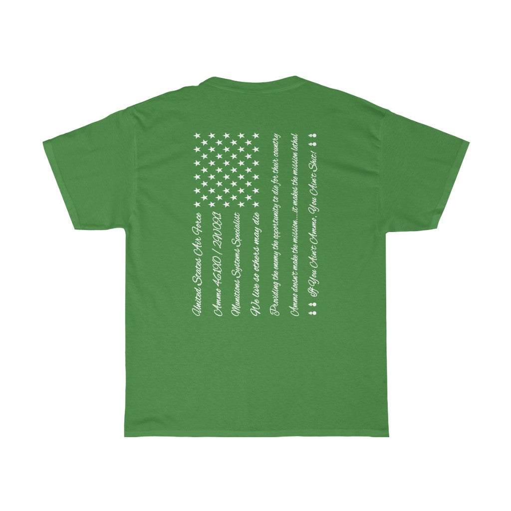 USAF AMMO Vertical American Flag Made From AMMO Words and Mottos Mens Gift T-Shirt