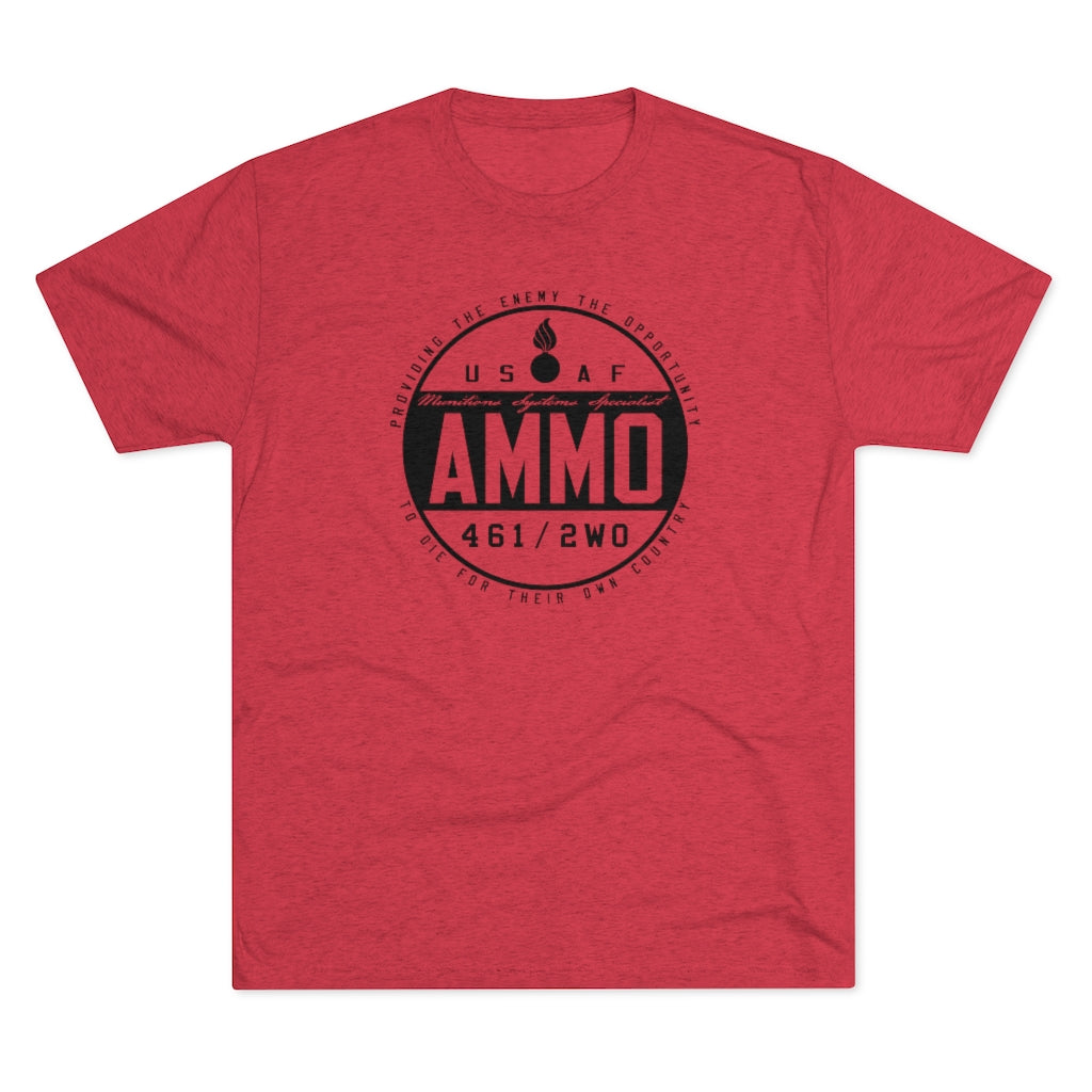 USAF AMMO Circular Pisspot Logo Unisex Light Color Tri-Blend Crew T-Shirt